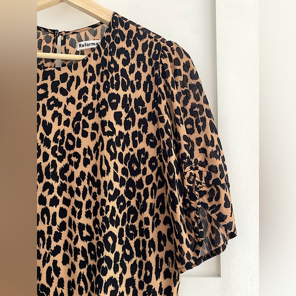 Reformation Gracie 🐆 leopard print MOB WIFE 💋 60s mod mini “vintage” rare - Picture 9 of 9